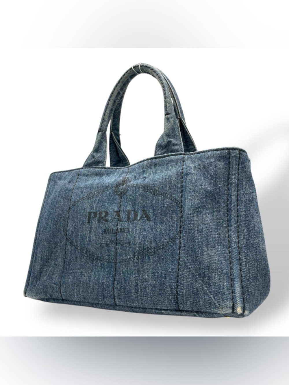 Prada Denim Tote - Medium Blue